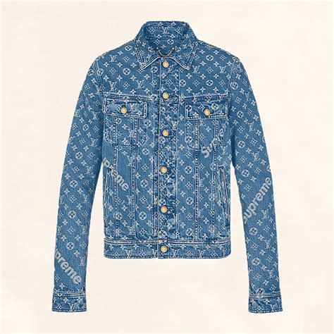 supreme lv jean jacket|supreme x louis vuitton jacket.